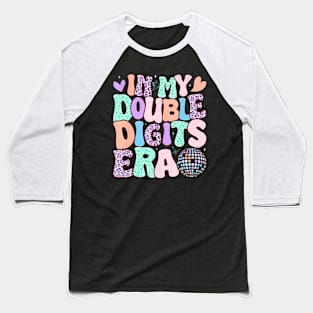 In My Double Digits Era Retro 10 Year Old 10Th Birthday Girl Baseball T-Shirt